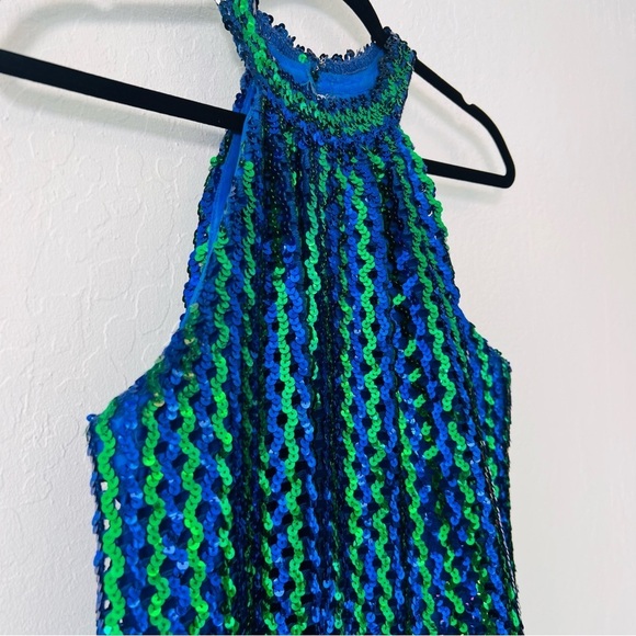 Vintage 1960s Mike Benet Formals Sequin Halter Neck Dress - Picture 4 of 11